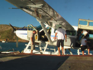 Seaplane boarding on Horizontal Water Falls Kimberley Tours Flights 