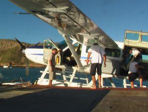 Seaplane boarding on Horizontal Water Falls Kimberley Tours Flights 