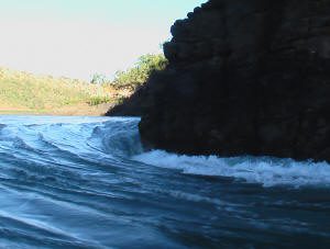 Falls showing water flow on Horizontal Water Falls Kimberley Tours Flights