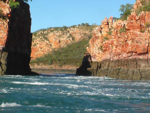 View from high water on Horizontal Water Falls Kimberley Tours Flights